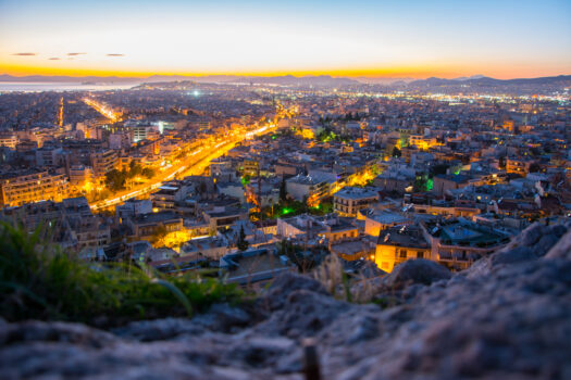 Athens, Greece - Nightfall in Athens