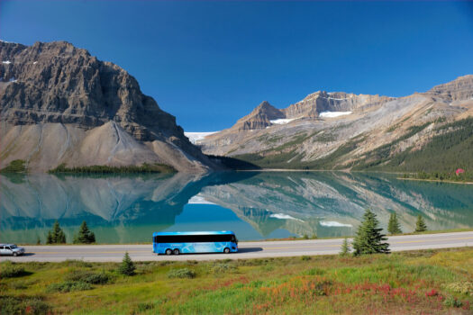 Bow Lake on the Icefields Parkway in Banff National Park Alberta