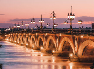 Bordeaux, France - Bridge at Sunset 