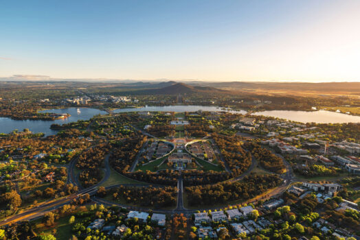 Aerial view of Canberra