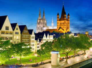 Germany - Cologne - View towards the city centre with cathedral