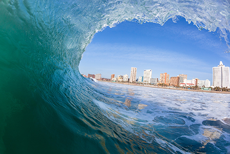 South Africa Beach waves in Durban, South Africa