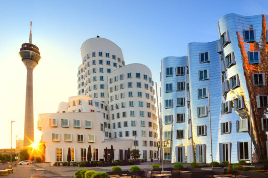 Düsseldorf, Germany - Rhine Tower and Neuer Zollhof building