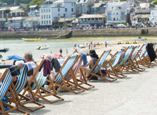 Deckchairs along the promenade at St Ives