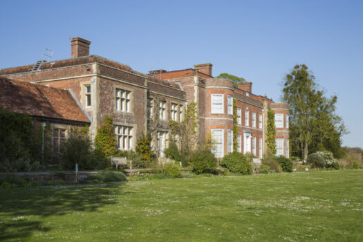 The South Front of Hinton Ampner with the lawn and flower border