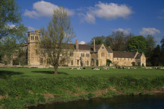 View of Lacock Abbey on a sunny day