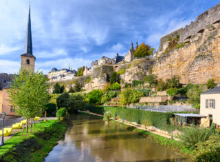 Luxembourg Group Trip, Vianden castle from the lake in Vianden