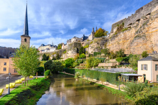 Luxembourg Group Trip, Vianden castle from the lake in Vianden