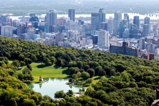 Montréal, Canada - Mount Royal Park - Beaver Lake and Downtown