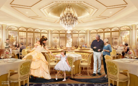 Disneyland® Hotel - Belle with Guests at restaurant