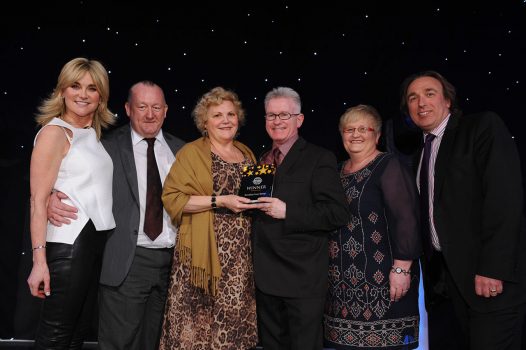 Greatdays team pictured receiving the award from TV celebrity Anthea Turner are; Andy Beard, Gina Halden, Martin Slater and Paul Beaumont.