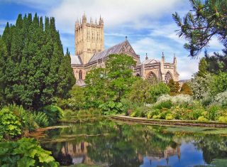 Bishop's Palace, Wells, Somerset - Great Cathedral Reflection (NCN)