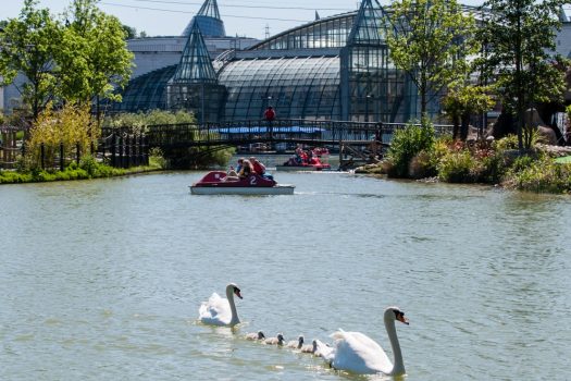 Bluewater Shopping Centre, Kent - Exterior with lake and swans