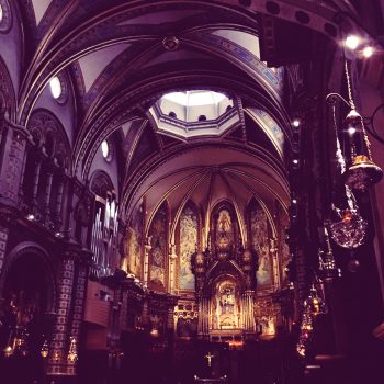 Monastir de Montserrat - Monastery interior with Black Madonna, Catalonia